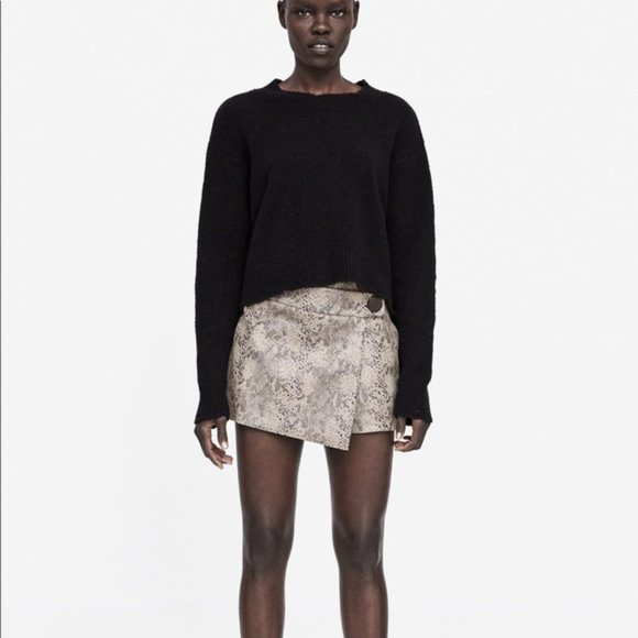 Zara Snakeskin Print Skort - Picture 3 of 4